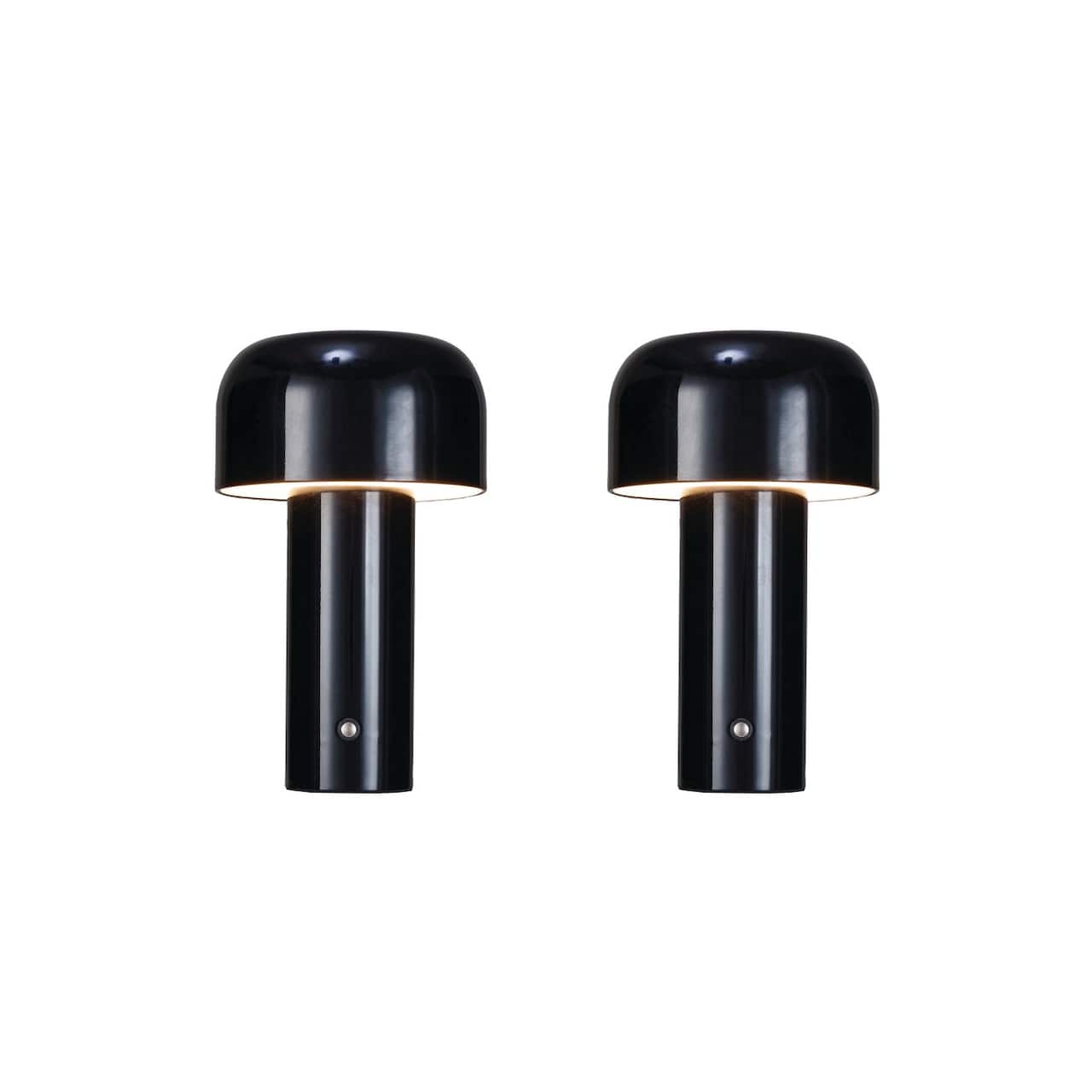 Hello Honey® 8.25" Black Round Metal LED Rechargeable Table Lamp Set, 2ct.